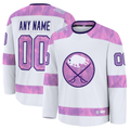 Leonaf Custom B.Sabres White 2024 Hockey Fights Cancer Practice Stitched Jerseys
