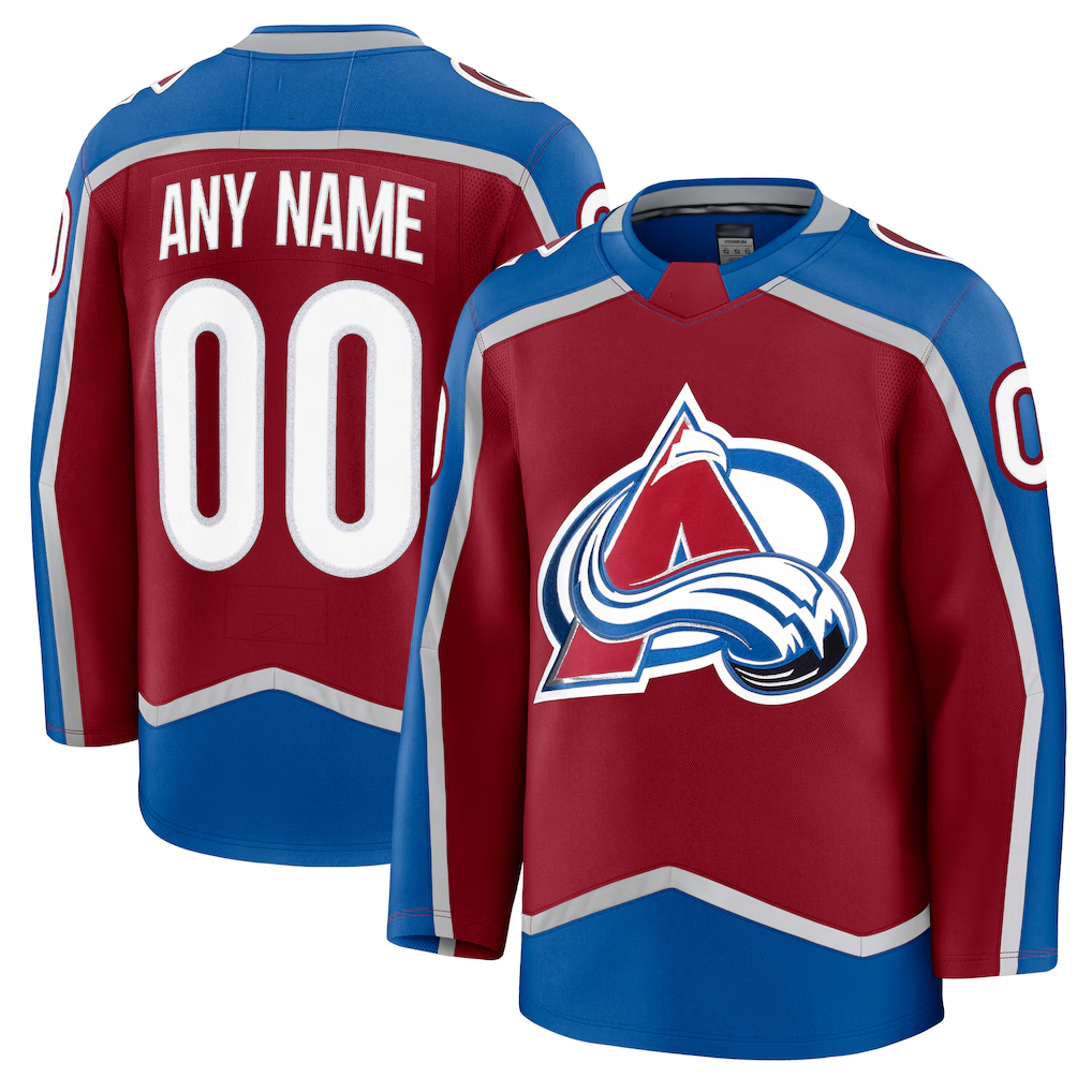Leonaf Custom C.Avalanche Burgundy Home Premium Jerseys