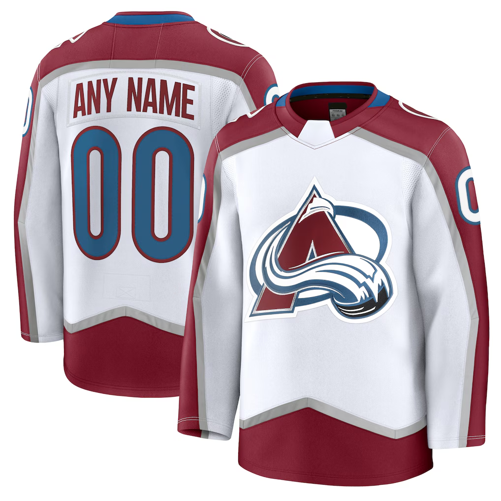 Leonaf Custom C.Avalanche White Away Premium Jerseys