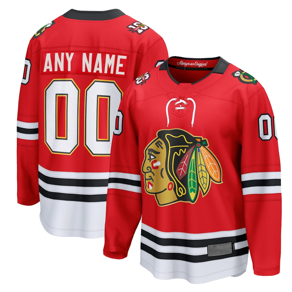 Leonaf Custom C.Blackhawks Red Centennial Breakaway Jerseys