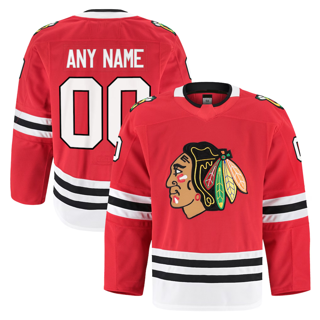 Leonaf Custom C.Blackhawks Red Home Authentic Pro Jerseys