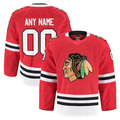 Leonaf Custom C.Blackhawks Red Home Authentic Pro Jerseys