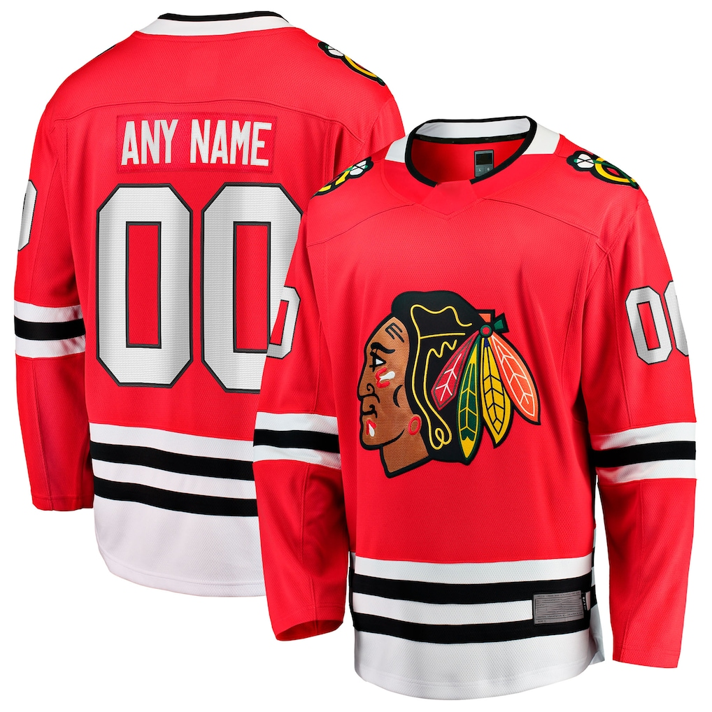 Leonaf Custom C.Blackhawks Red Home Breakaway Jerseys