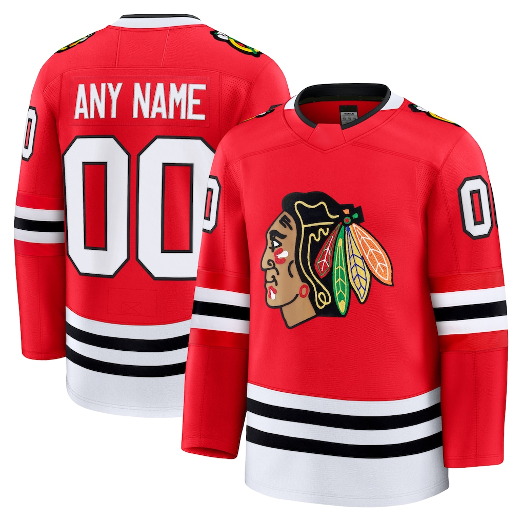 Leonaf Custom C.Blackhawks Red Home Premium Jerseys