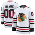 Leonaf Custom C.Blackhawks White Away Premium Jerseys