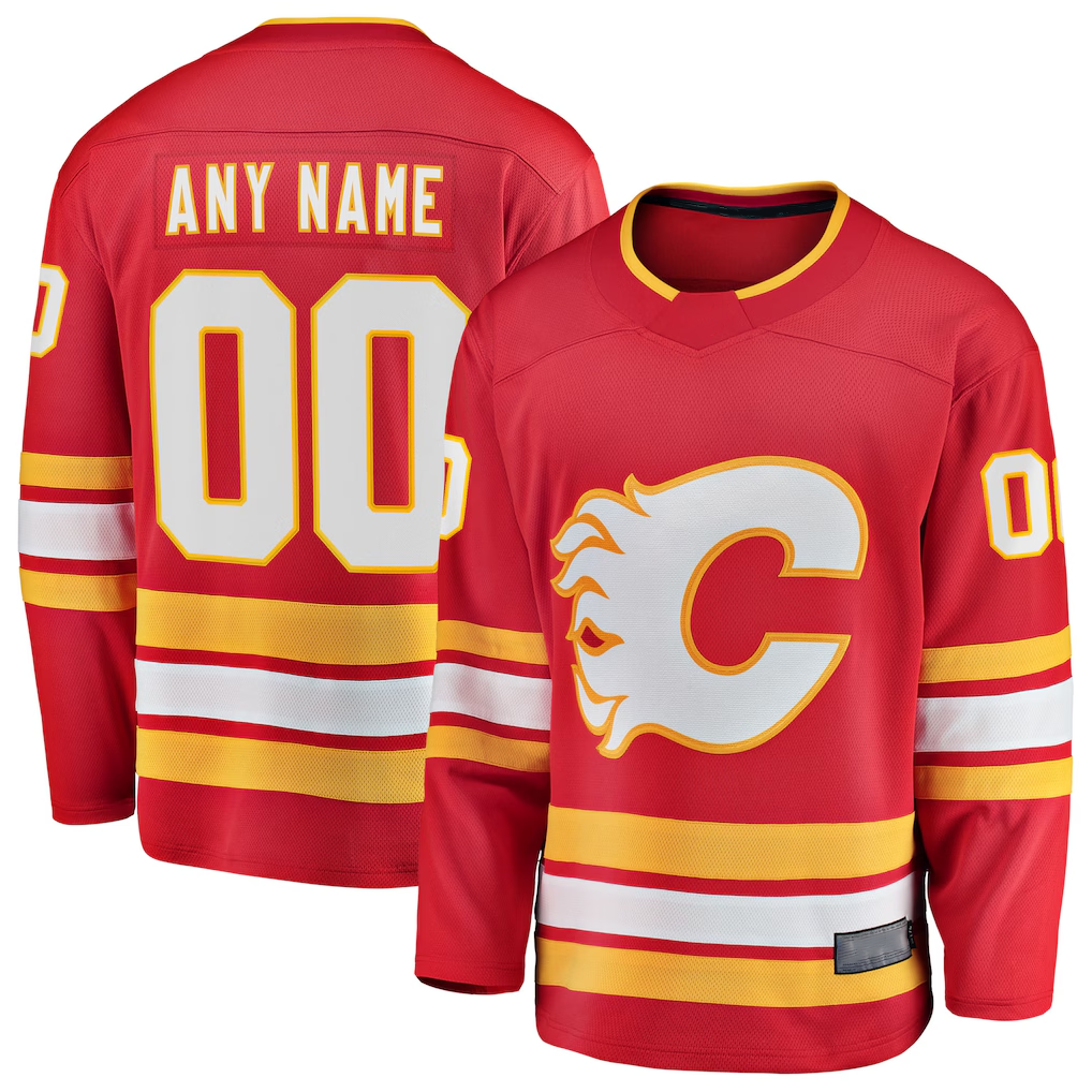 Leonaf Custom C.Flames Red Home Breakaway Jerseys