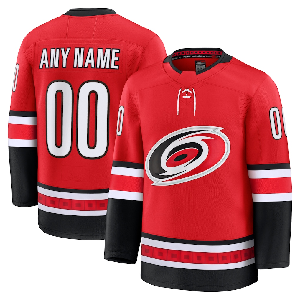 Leonaf Custom C.Hurricanes Red Alternate Premium Stitched Jerseys