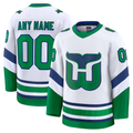 Leonaf Custom C.Hurricanes White Throwback Premium Stitched Jerseys