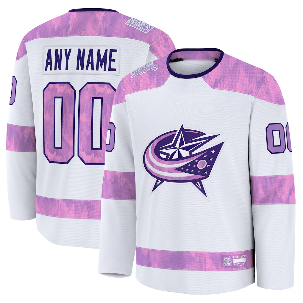 Leonaf Custom CB.Jackets White 2024 Hockey Fights Cancer Practice Jersey