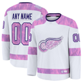 Leonaf Custom DR.Wings White 2024 Hockey Fights Cancer Practice Jerseys