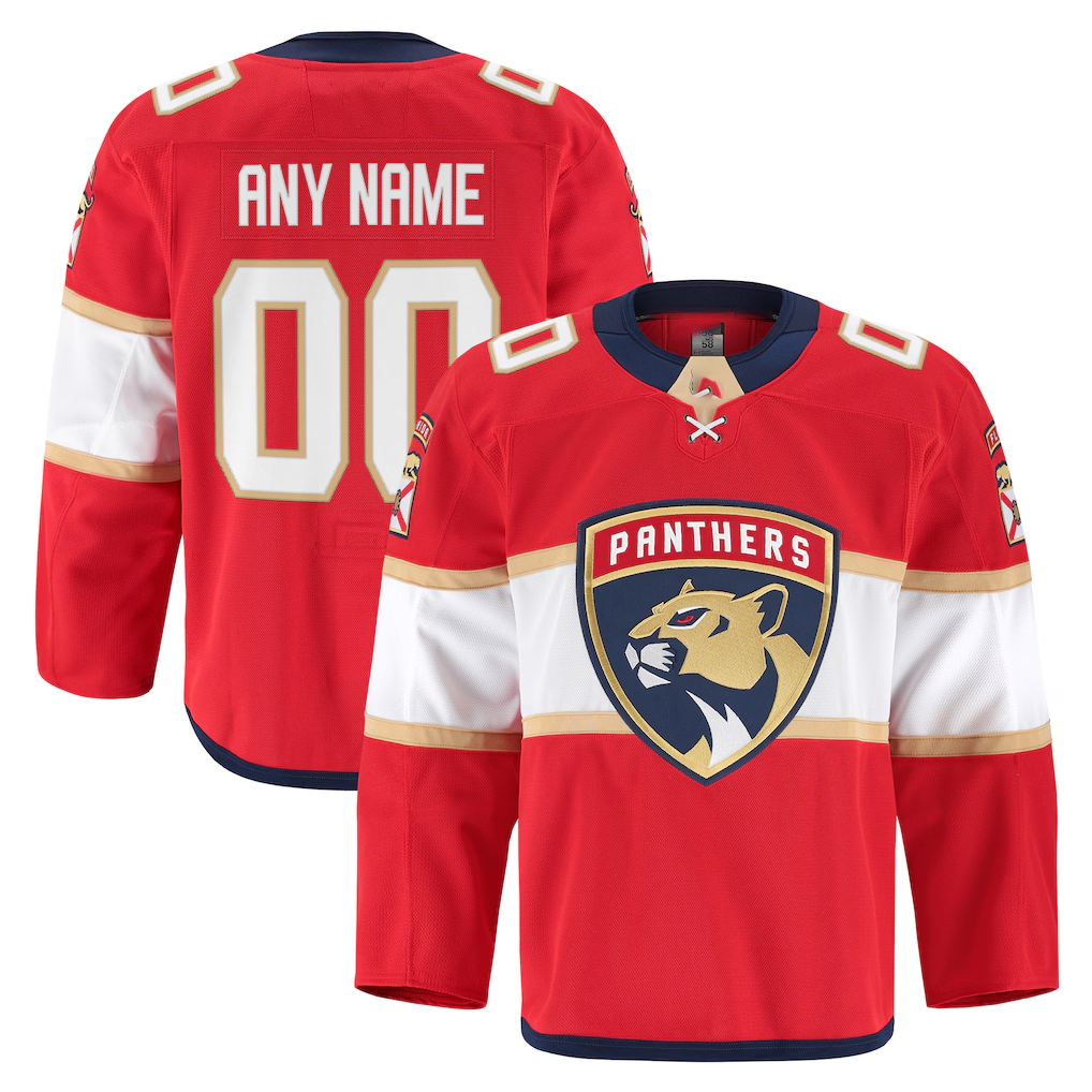 Leonaf Custom F.Panthers Red Home Authentic Pro Jerseys