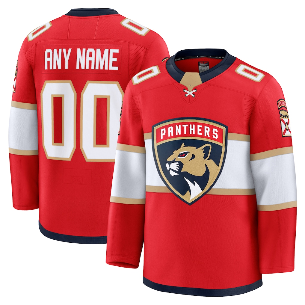 Leonaf Custom F.Panthers Red Home Premium Jerseys