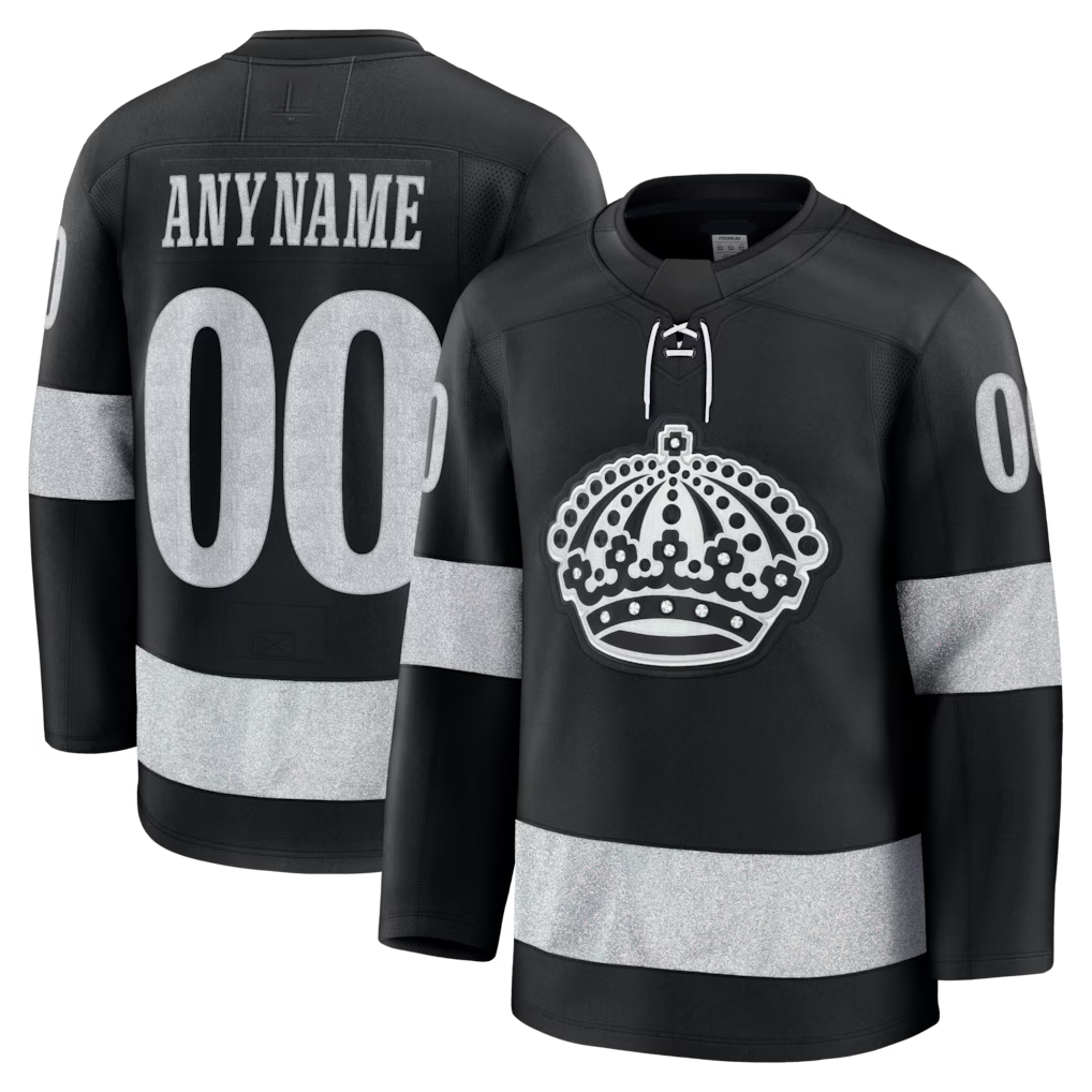 Leonaf Custom LA.Kings Black Alternate Premium Jerseys