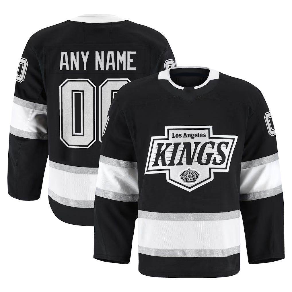Leonaf Custom LA.Kings Black Home Authentic Pro Jerseys