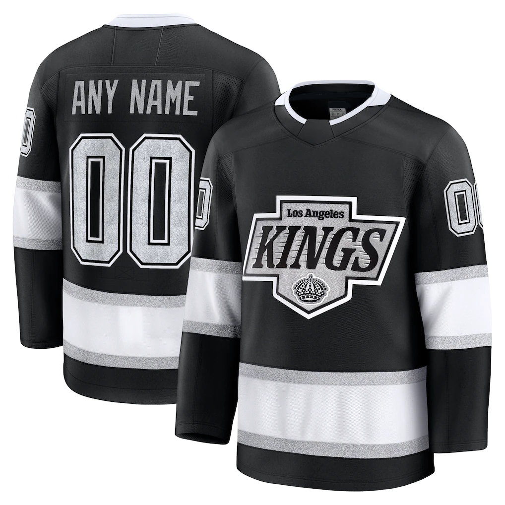 Leonaf Custom LA.Kings Black Home Premium Jerseys