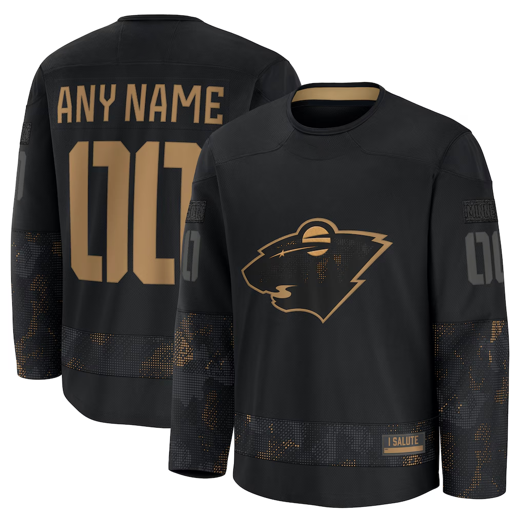 Leonaf Custom M.Wild Black 2024 Military Appreciation Practice Jerseys