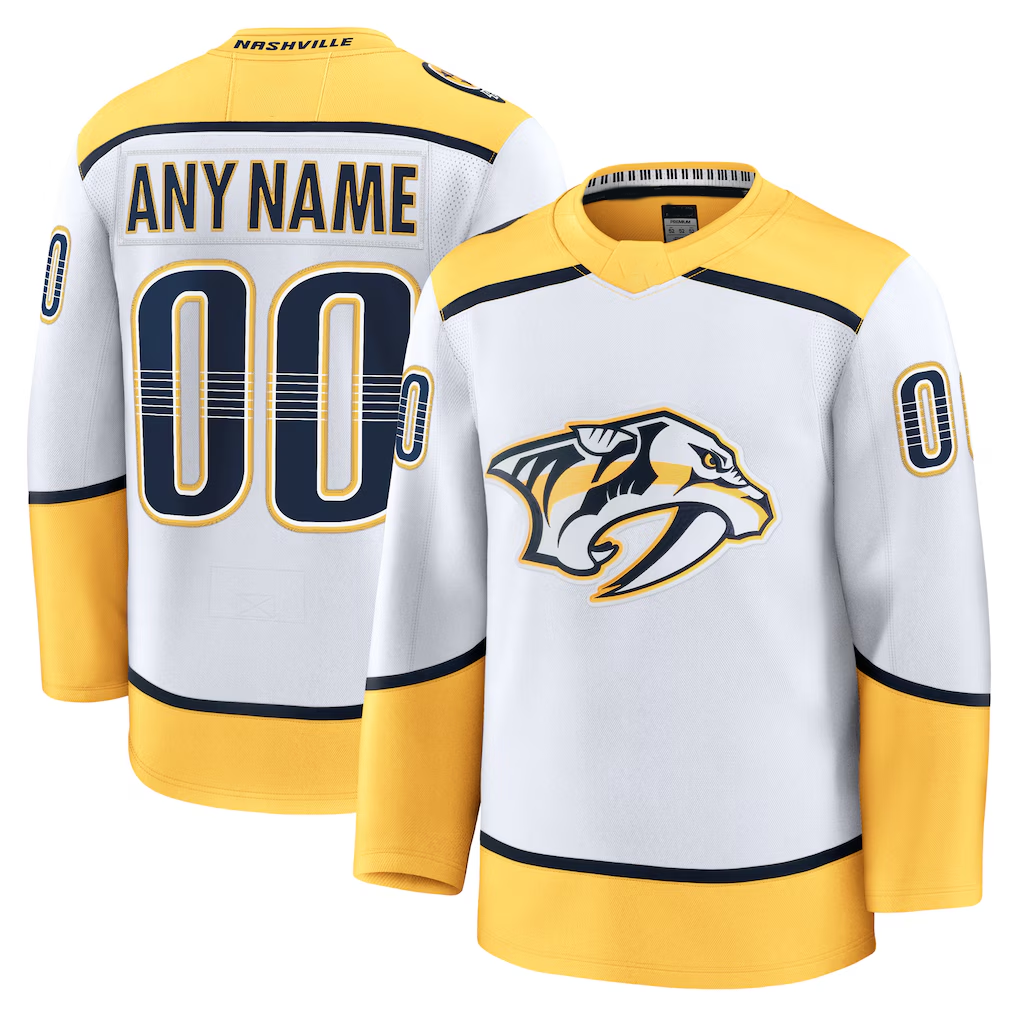 Leonaf Custom N.Predators White Away Premium Jerseys