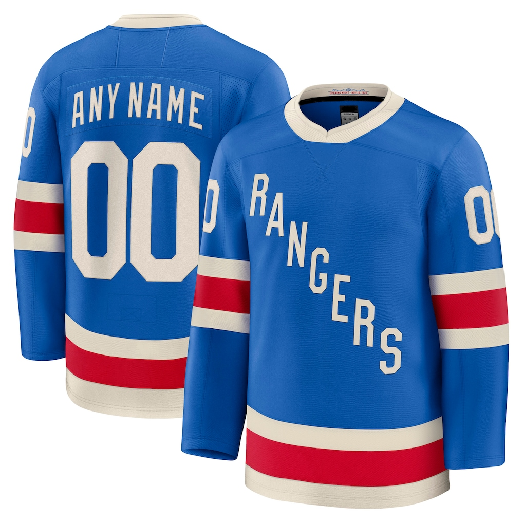 Leonaf Custom NY.Rangers Blue Centennial Premium Jerseys