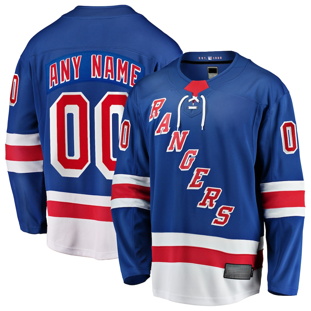 Leonaf Custom NY.Rangers Blue Home Breakaway Jerseys