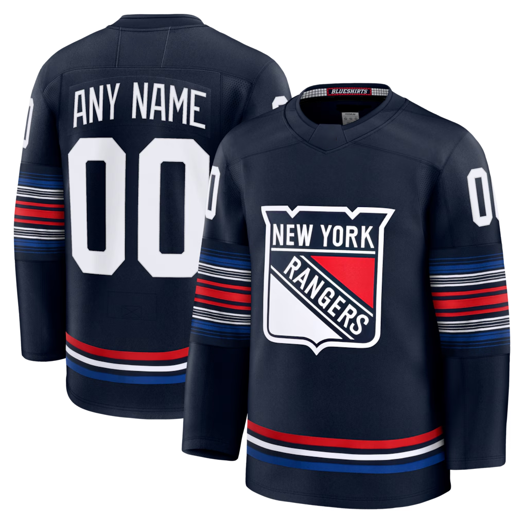 Leonaf Custom NY.Rangers Navy Alternate Premium Jerseys