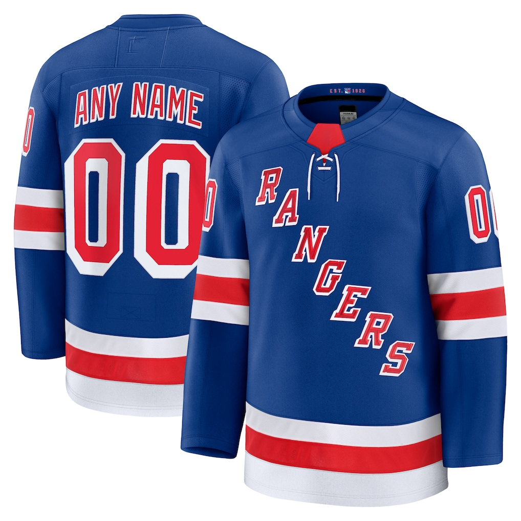 Leonaf Custom NY.Rangers Royal Home Premium Jerseys