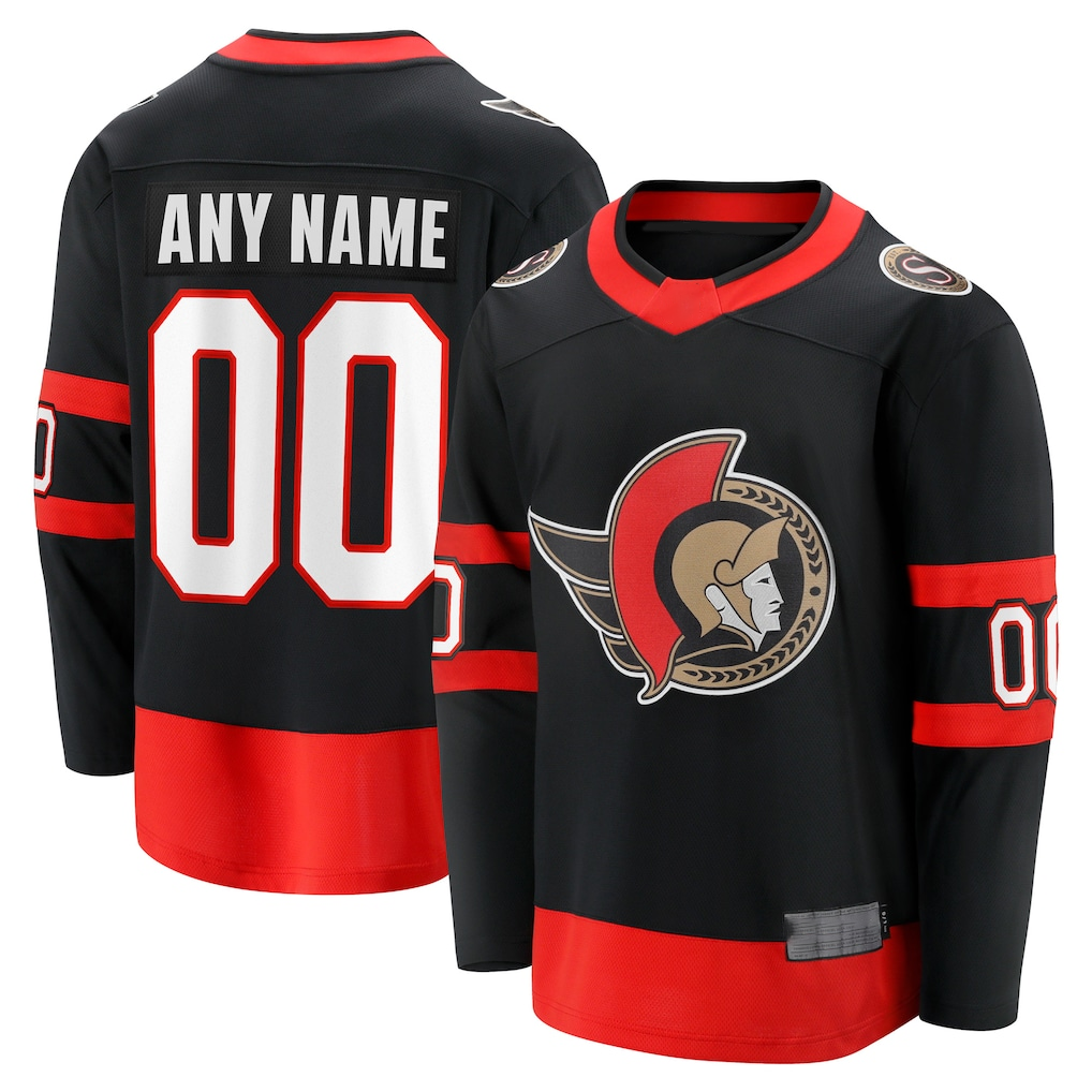 Leonaf Custom O.Senators Black Home Breakaway Jerseys