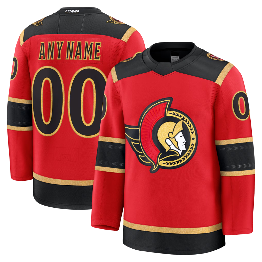 Leonaf Custom O.Senators Red Alternate Premium Jerseys