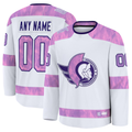 Leonaf Custom O.Senators White 2024 Hockey Fights Cancer Practice Jerseys