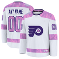 Leonaf Custom P.Flyers White 2024 Hockey Fights Cancer Practice Jerseys