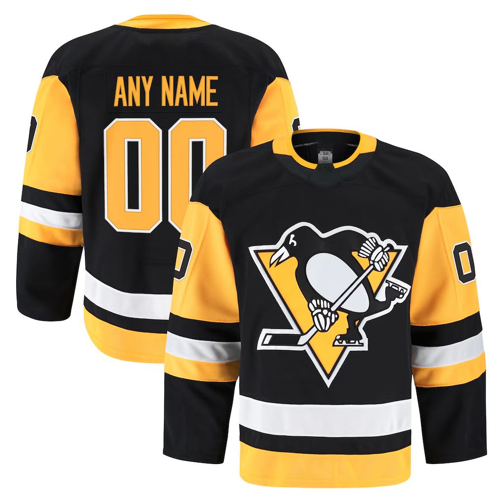 Leonaf Custom P.Penguins Black Home Authentic Pro Jerseys
