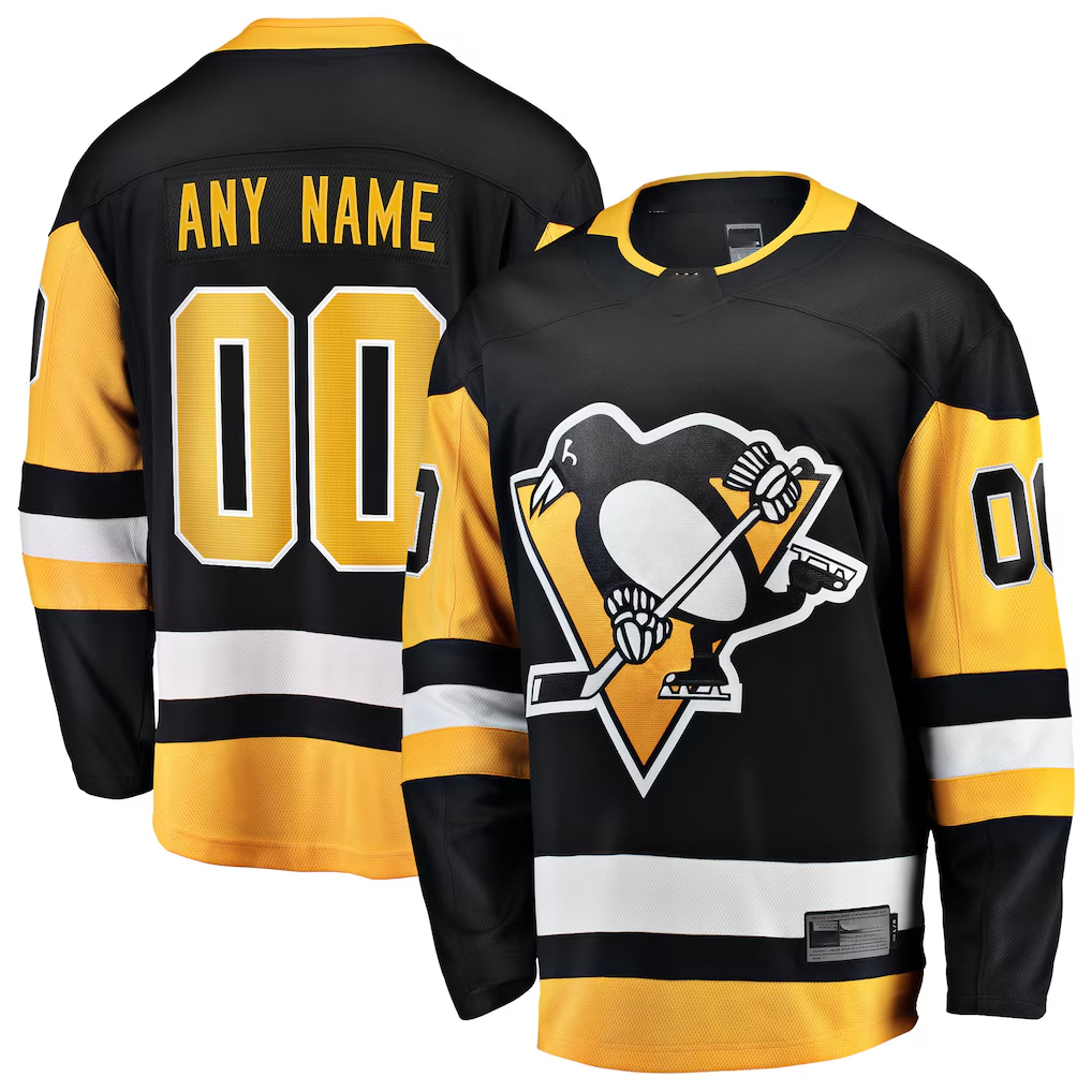 Leonaf Custom P.Penguins Black Home Breakaway Jerseys