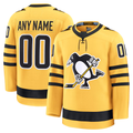 Leonaf Custom P.Penguins Gold Alternate Premium Jerseys