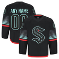 Leonaf Custom S.Kraken Black Alternate Authentic Pro Jerseys