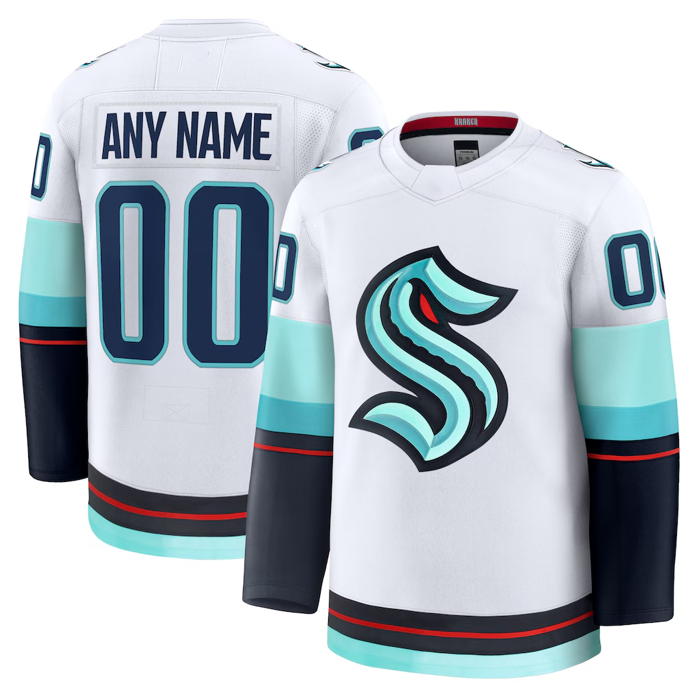 Leonaf Custom S.Kraken White Away Premium Jerseys