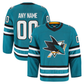 Leonaf Custom SJ.Sharks Teal Home Authentic Pro Jerseys