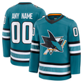 Leonaf Custom SJ.Sharks Teal Home Premium Jerseys