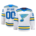 Leonaf Custom SL.Blues White Away Authentic Pro Jerseys
