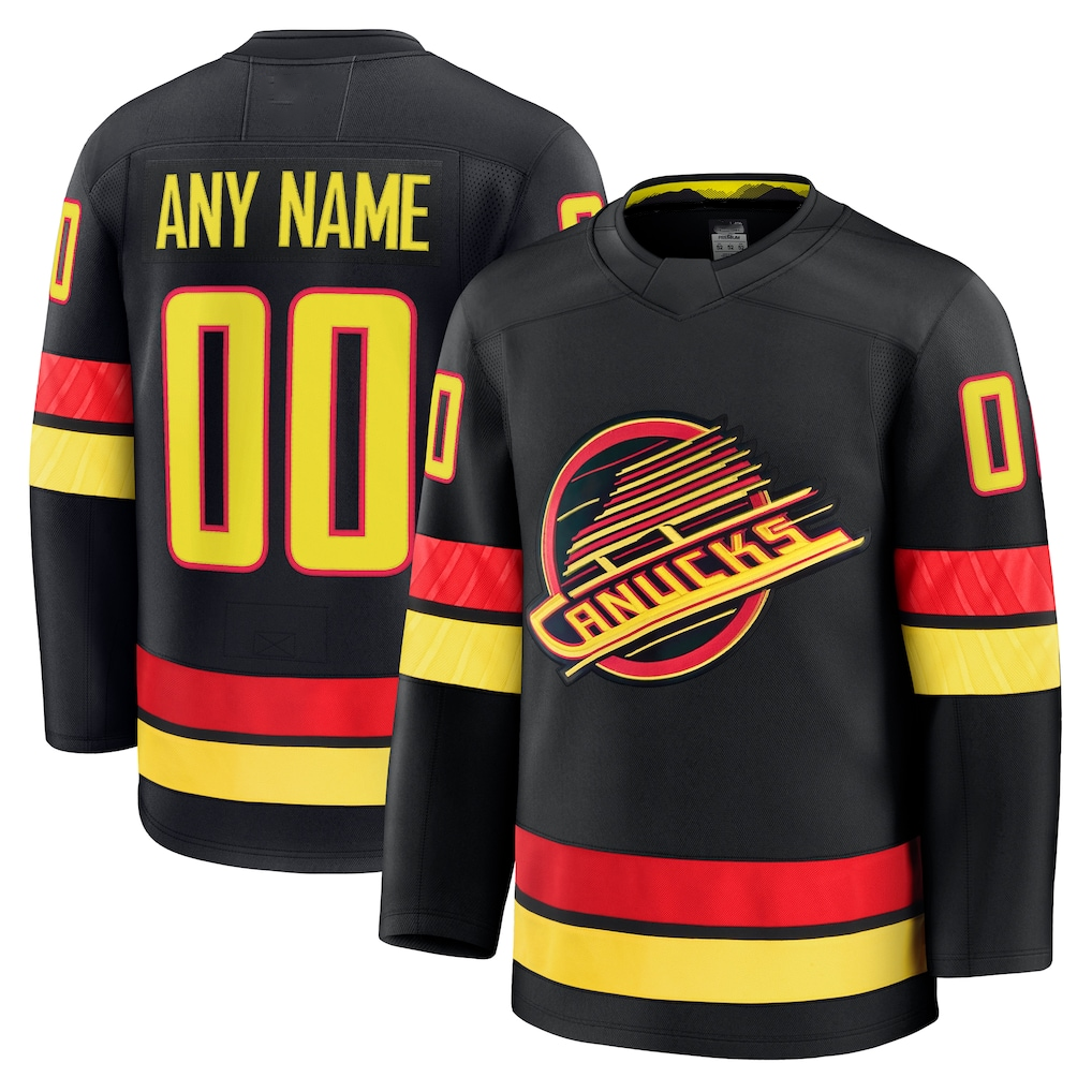 Leonaf Custom V.Canucks Black Alternate Premium Jerseys