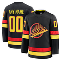 Leonaf Custom V.Canucks Black Alternate Premium Jerseys