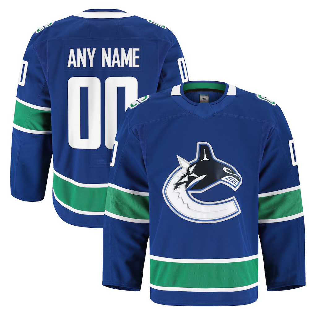 Leonaf Custom V.Canucks Blue Home Authentic Pro Jerseys