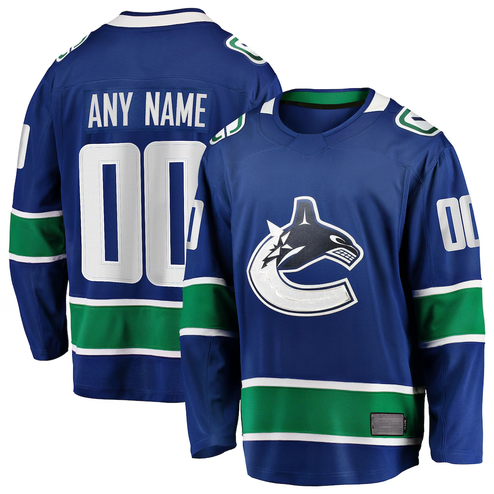 Leonaf Custom V.Canucks Blue Home Team Breakaway Jerseys