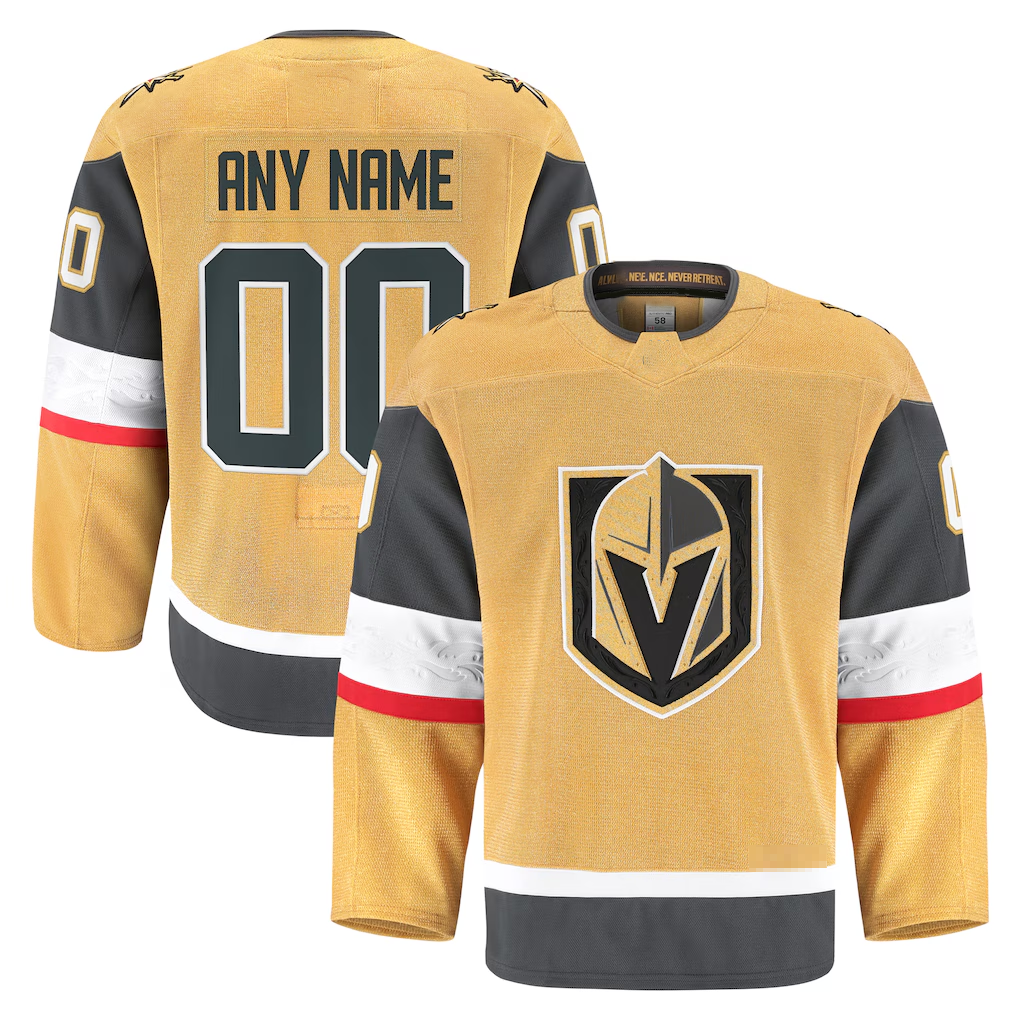 Leonaf Custom VG.Knights Gold Home Authentic Pro Jerseys