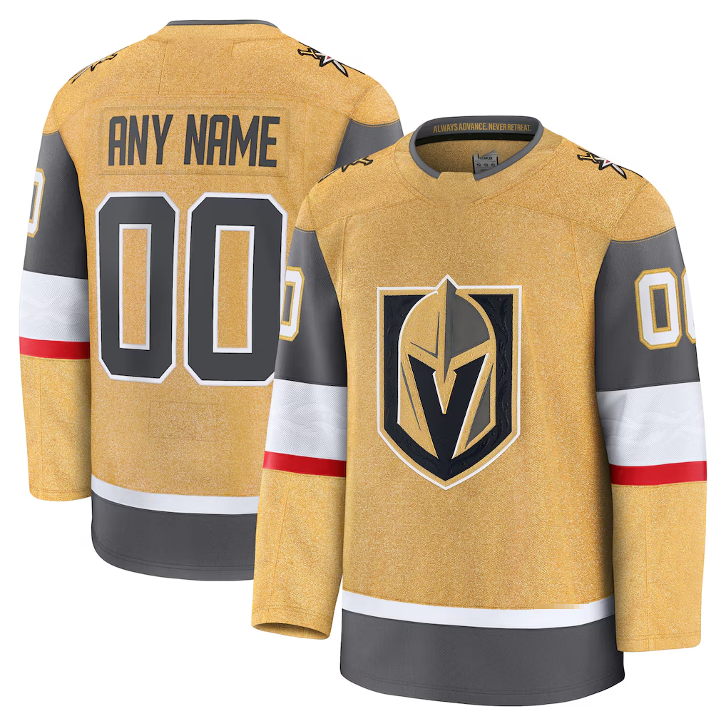 Leonaf Custom VG.Knights Gold Home Premium Jerseys