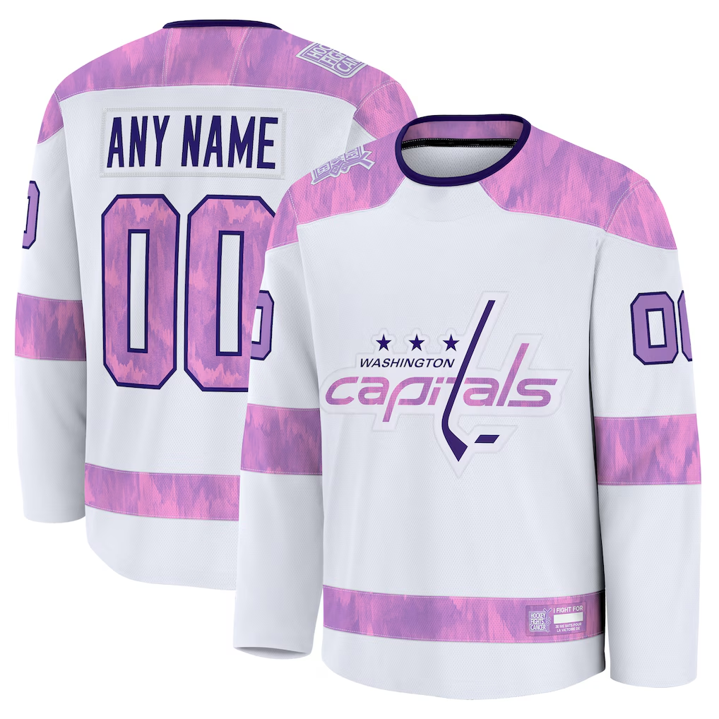 Leonaf Custom W.Capitals White 2024 Hockey Fights Cancer Practice Jerseys