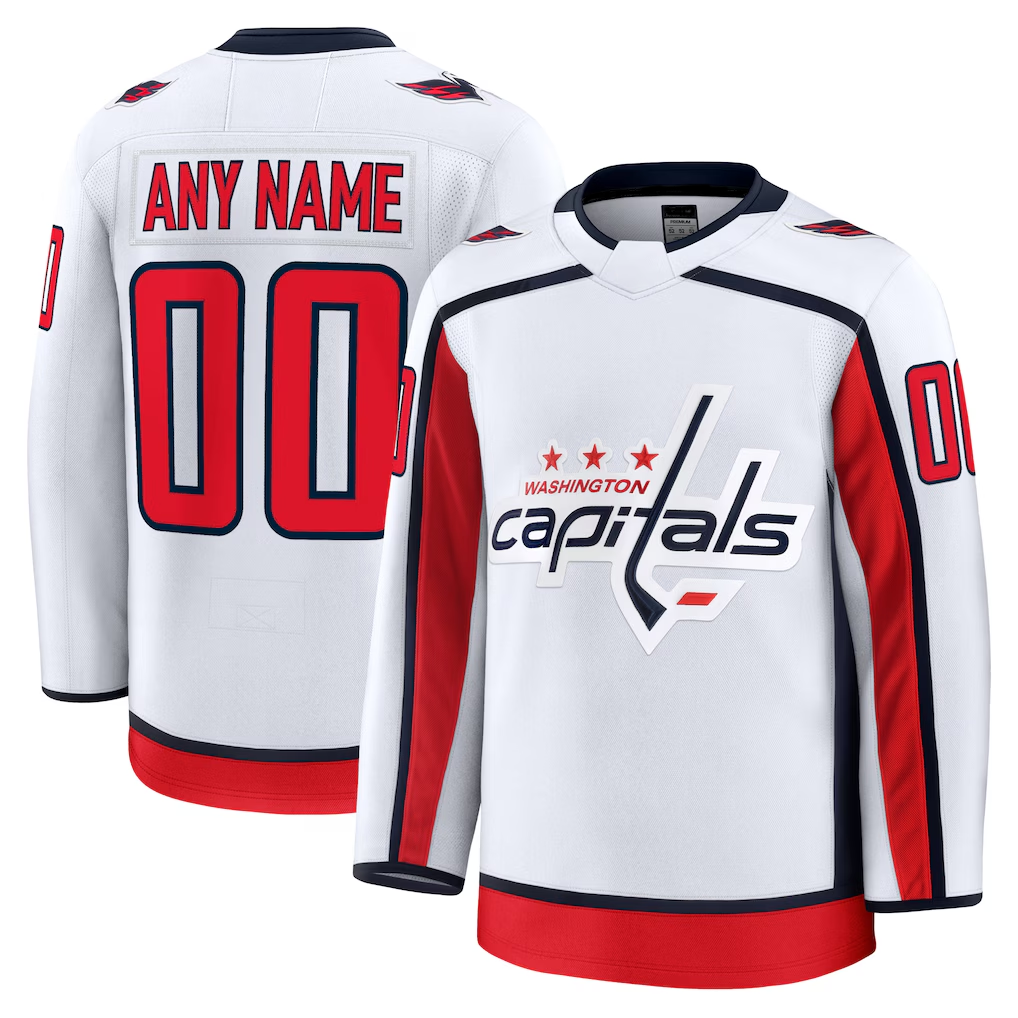 Leonaf Custom W.Capitals White Away Premium Jerseys