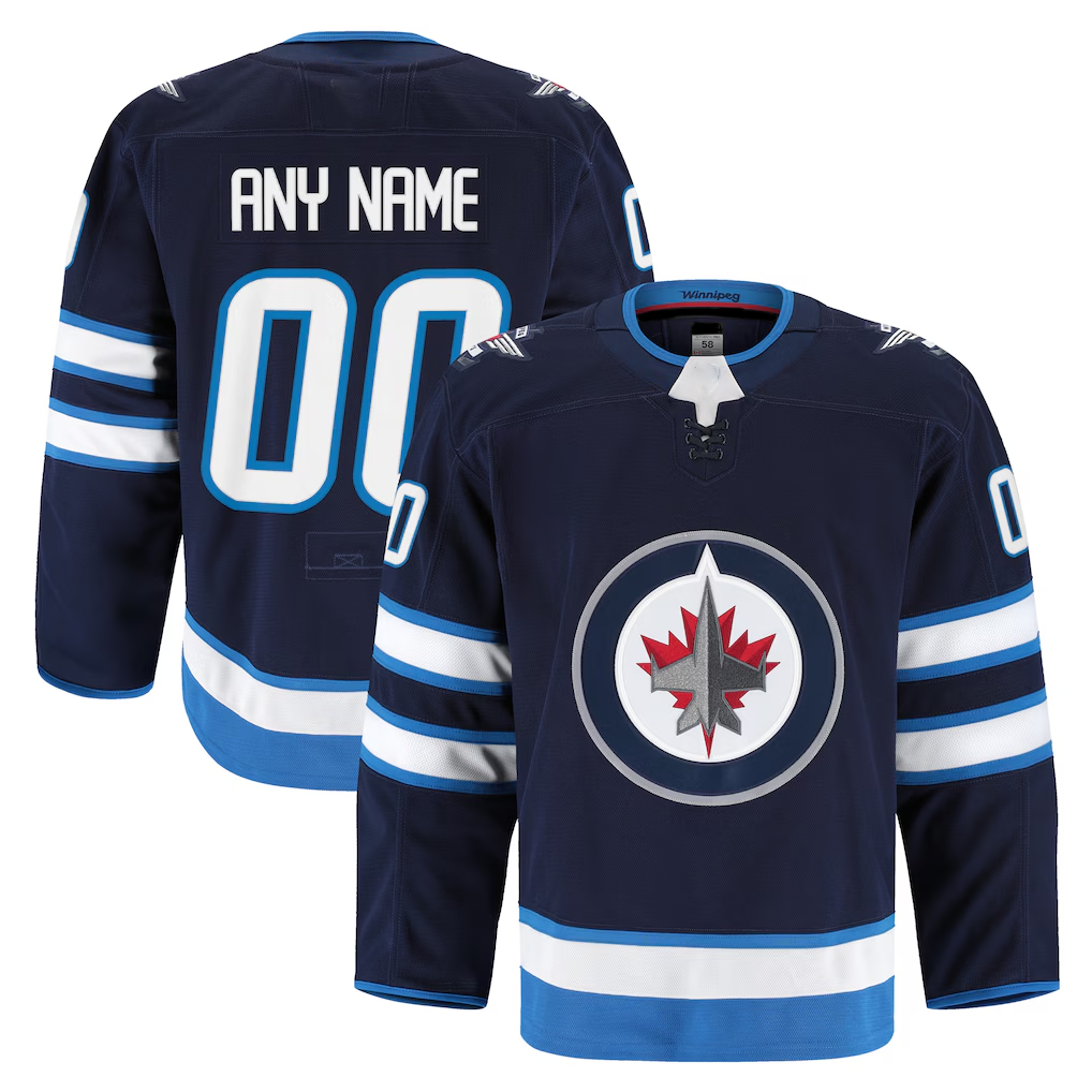 Leonaf Custom W.Jets Navy Home Authentic Pro Jerseys