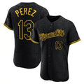 Leonaf KC.Royals #13 Salvador Perez Player Black Snake Skin City Limited Elite Stitched Jersey