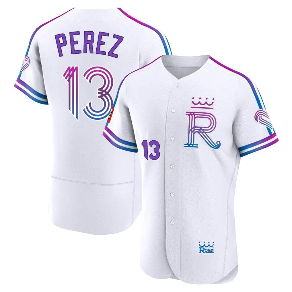 Leonaf KC.Royals #13 Salvador Perez Player White 2026 City Connect Limited Elite Home Stitched Jerseys