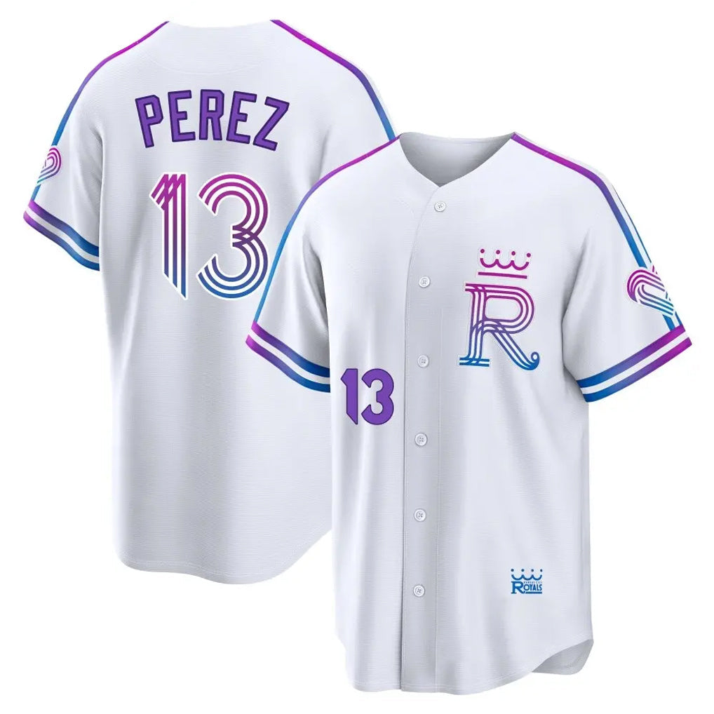 Leonaf KC.Royals #13 Salvador Perez Player White 2026 City Connect Limited Home Stitched Jerseys
