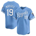 Leonaf KC.Royals #19 Michael Massey Player Light Blue Alt Limited Home Stitched Jerseys